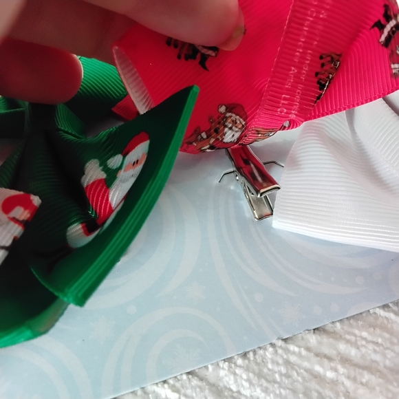 Kids Hair Bow Pinch Clip Set of 7 - Licensed Charater RUDOLPH Christmas - Picture 5 of 12